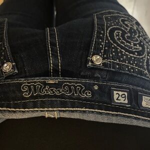 Miss Me Women's Embellished Dark Blue Skinny Jeans